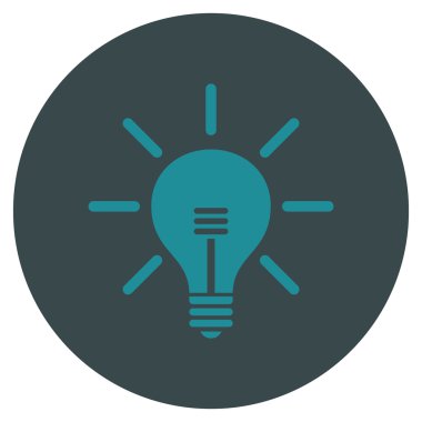 Ampul düz yuvarlak vektör simgesi