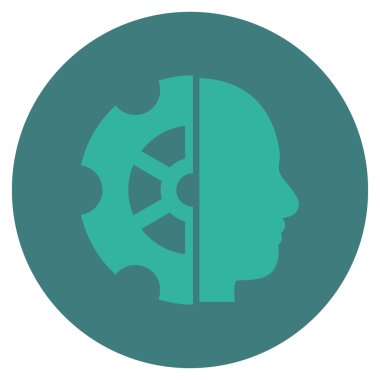 Akıl düz yuvarlak vektör simgesi