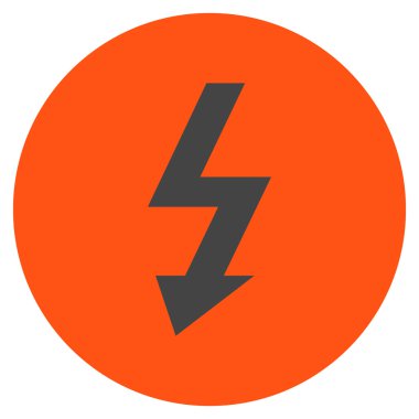 Yüksek gerilim düz yuvarlak vektör simgesi