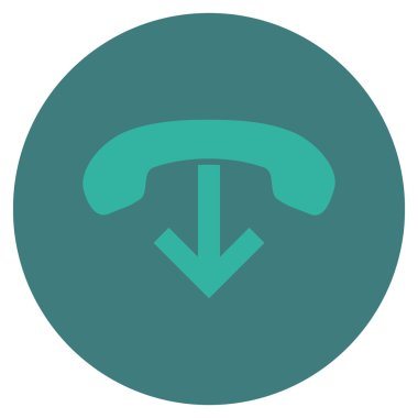 Vektör simge yuvarlak düz telefon asmak