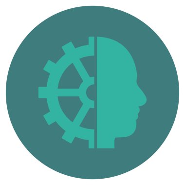 Cyborg vites düz yuvarlak vektör simgesi