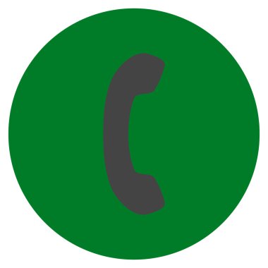 Telefon alıcı düz yuvarlak vektör simgesi