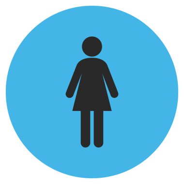 Kadın düz yuvarlak vektör simgesi