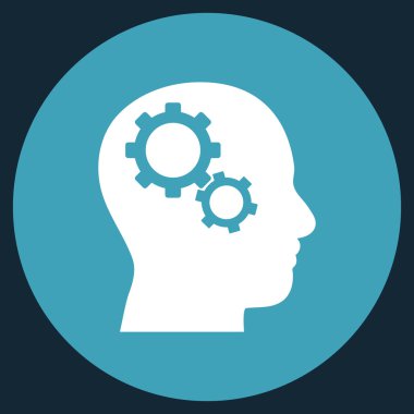 Beyin vites düz yuvarlak vektör simgesi