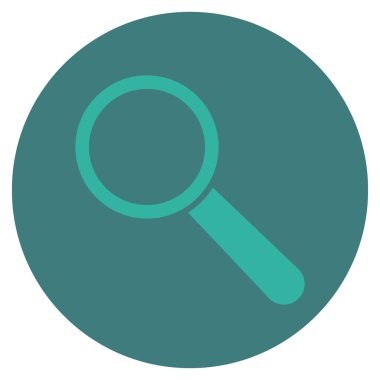 Arama aracı düz yuvarlak vektör simgesi