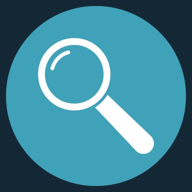 Büyüteç'i düz yuvarlak vektör simgesi