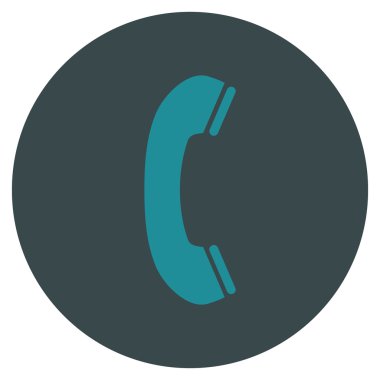 Telefon alıcı düz yuvarlak vektör simgesi