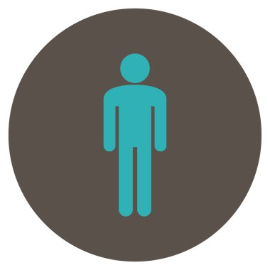 Adam düz yuvarlak vektör simgesi