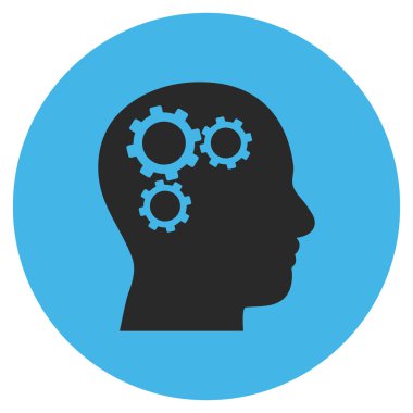 Beyin vites düz yuvarlak vektör simgesi