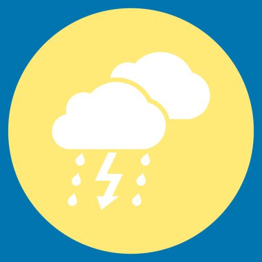 Fırtına düz yuvarlak vektör simgesi