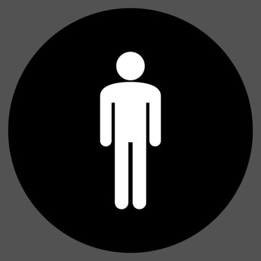 Adam düz yuvarlak vektör simgesi