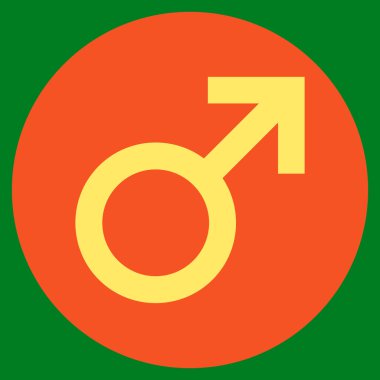 Erkek simge vektör simge düz yuvarlak