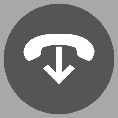 Vektör simge yuvarlak düz telefon asmak