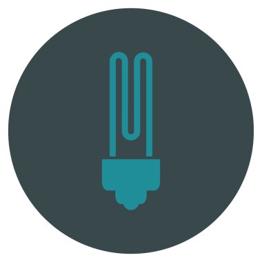 Vektör simge düz yuvarlak floresan ampul