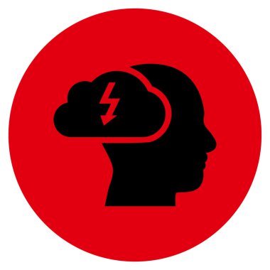 Düz yuvarlak vektör simge beyin fırtınası