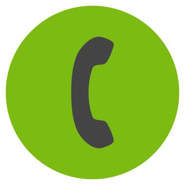 Telefon alıcı düz yuvarlak vektör simgesi