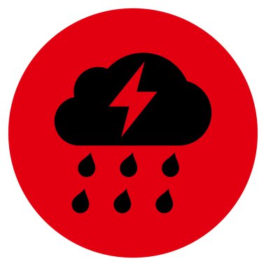 Fırtına düz yuvarlak vektör simgesi
