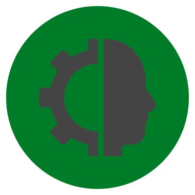 Cyborg vites düz yuvarlak vektör simgesi