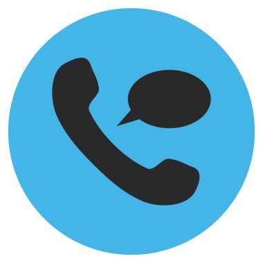 Telefon mesajı düz yuvarlak vektör simgesi