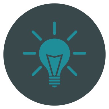 Elektrik ışık düz yuvarlak vektör simgesi