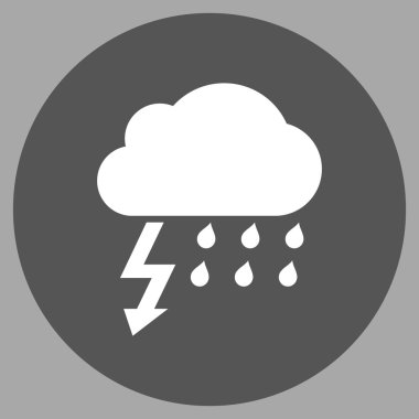 Fırtına düz yuvarlak vektör simgesi