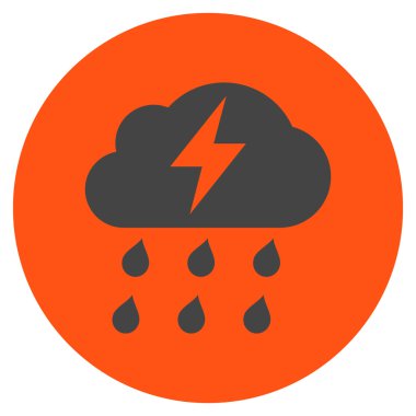 Fırtına düz yuvarlak vektör simgesi