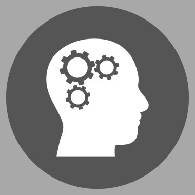 Beyin vites düz yuvarlak vektör simgesi