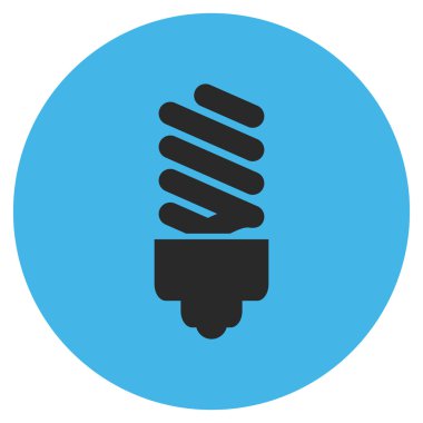 Vektör simge düz yuvarlak floresan ampul