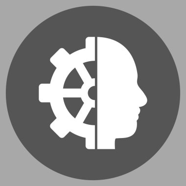 Cyborg vites düz yuvarlak vektör simgesi