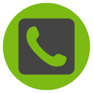 Telefon düz yuvarlak vektör simgesi