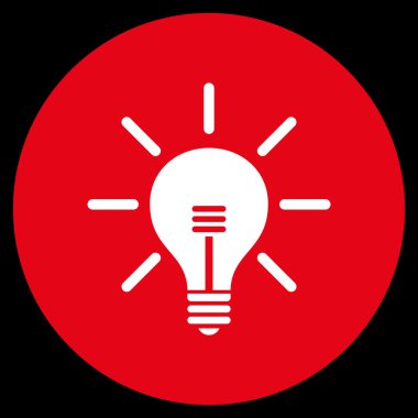 Ampul düz yuvarlak vektör simgesi