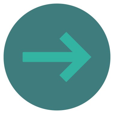 Düz yuvarlak vektör simgesi sağ ok