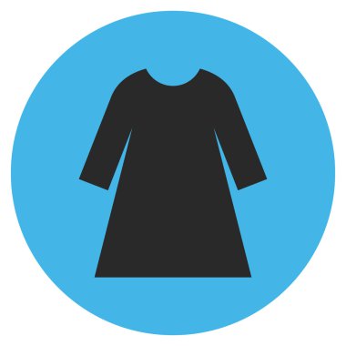Kadın elbise düz yuvarlak vektör simgesi