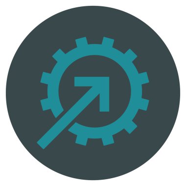 COG Tümleştirme düz yuvarlak vektör simgesi