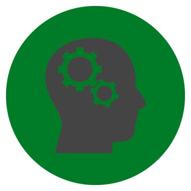 Beyin vites düz yuvarlak vektör simgesi