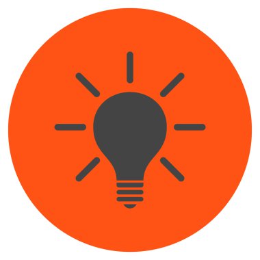 Ampul düz yuvarlak vektör simgesi