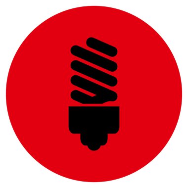 Vektör simge düz yuvarlak floresan ampul