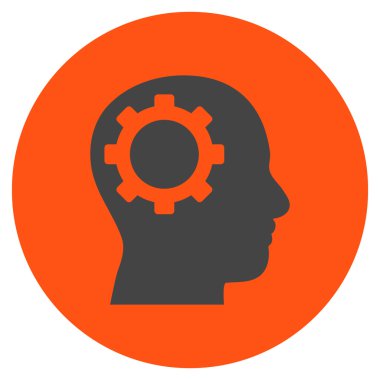 Akıl vites düz yuvarlak vektör simgesi