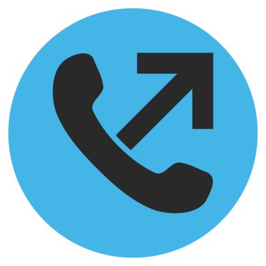 Düz yuvarlak vektör simge giden çağrı