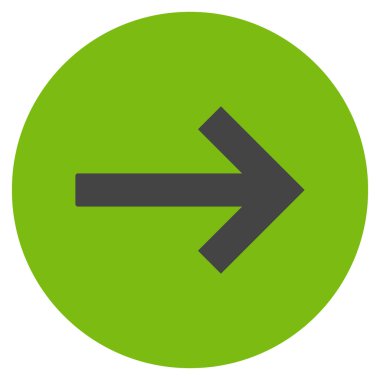 Düz yuvarlak vektör simgesi sağ ok