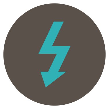 Yüksek gerilim düz yuvarlak vektör simgesi