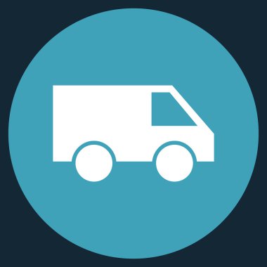 Van düz yuvarlak vektör simgesi