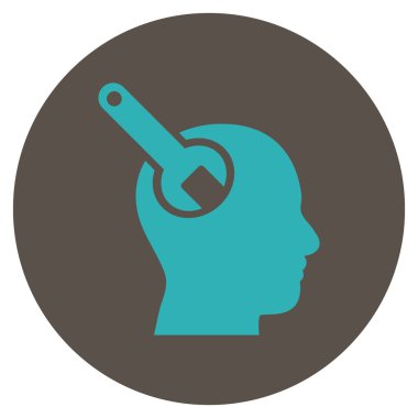 Beyin aracı düz yuvarlak vektör simgesi