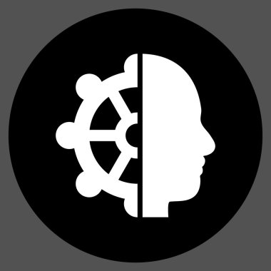 Akıl düz yuvarlak vektör simgesi