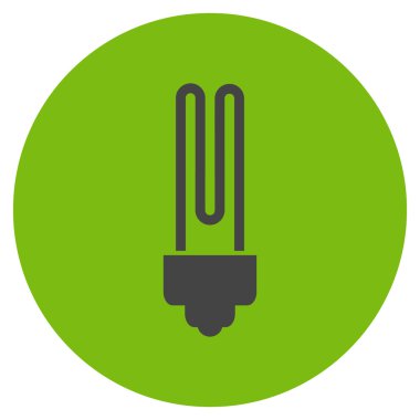 Vektör simge düz yuvarlak floresan ampul