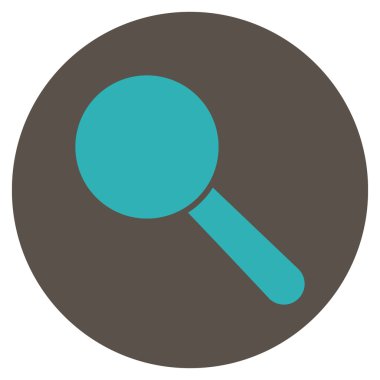 Arama aracı düz yuvarlak vektör simgesi