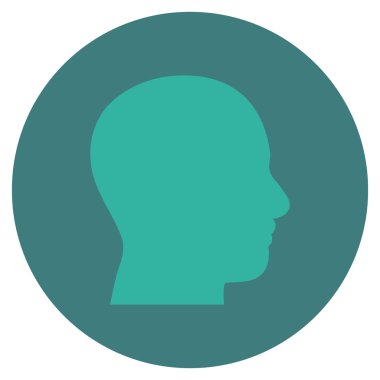 Kafa vektör simge yuvarlak düz profil