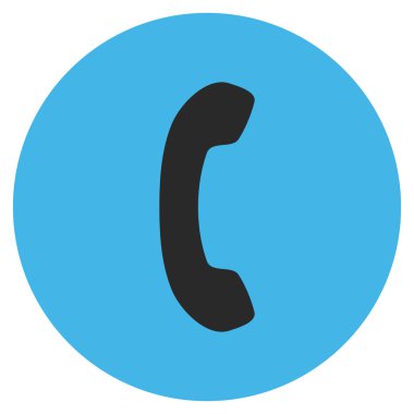 Telefon alıcı düz yuvarlak vektör simgesi