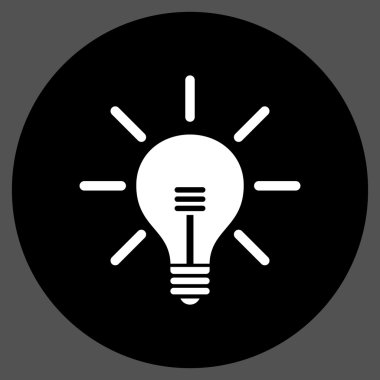 Ampul düz yuvarlak vektör simgesi