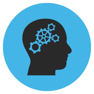 Beyin vites düz yuvarlak vektör simgesi